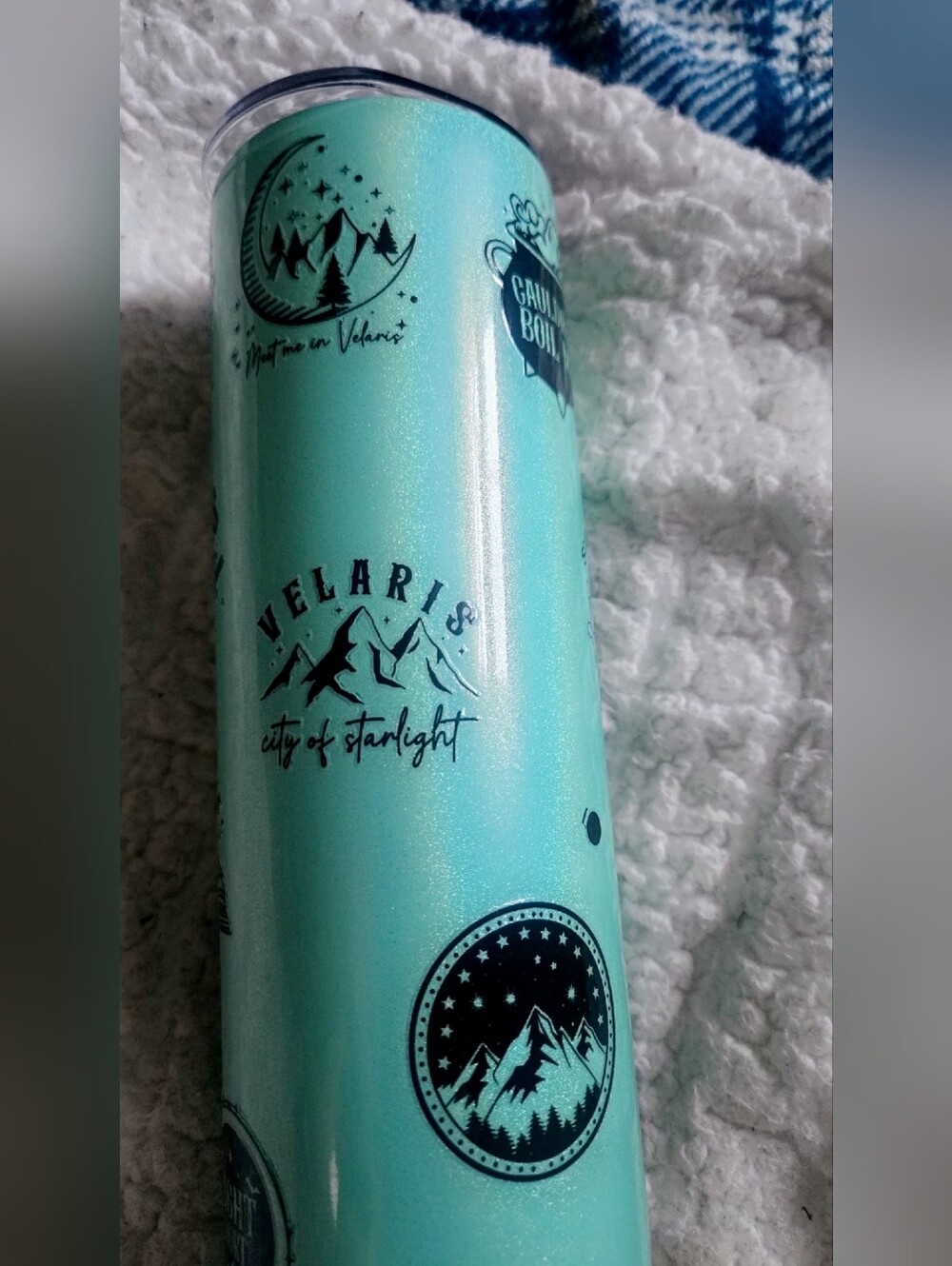 City of Starlight Aqua Teal Travel Tumbler